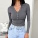 Y2k Women's Autumn/Winter Slim Fit Solid Color Long-Sleeved Top_ecoleips.com