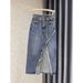 Verve Denim For Women New Style Elegant Slimming A-line Versatile Patchwork Frayed Hem Split High Waist Bodycon Skirt_ecoleips.com