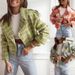 Women's Clothing New 2024 Fashion Suit Collar Plaid Printed Wool Coat_ecoleips.com