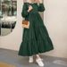 European American Style Long-sleeved Solid Color Dress, Cross-border Women's Clothing Supply, New And_ecoleips.com