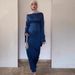Spring Satin Slimming Dress For Women With Bell Sleeves And Waist Cinching Solid Color Blend Of Cotton And Polyester_ecoleips.com