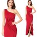 Verve 2025 Summer Black Flared One-Shoulder Evening Women's Slim Fit Long Dress_ecoleips.com