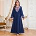 Elegant Floral Beaded Long Robe for Women Embroidered Ethnic Style Dress with Loose Fitting Long Sleeves New Cross Border Foreign Trade Formal Wear_ecoleips.com
