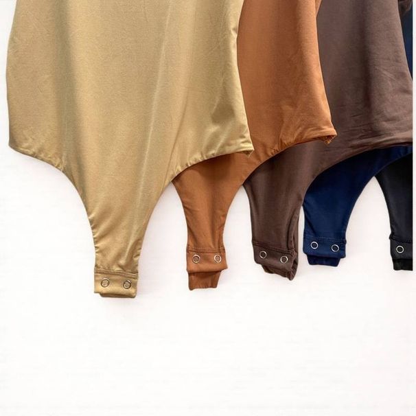Women's Clothing Same Style High Elastic Long Sleeve Belly Shapewear Sexy One Piece Bodysuit_ecoleips.com