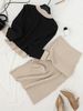 Elegant Knit Sweater & Solid Maxi Skirt Set – Color-Blocked Long Sleeve Top With Flowy Skirt_ecoleips.com