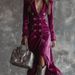 Velvet Blazer Dress With Double-Breasted Buttons – Elegant A-Line Midi Dress For Women, Retro British Style (Wine Red, Sizes S-Xxl)_ecoleips.com