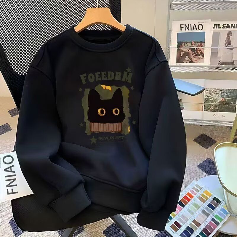 FW25 Matching Couple Cotton Crew Neck Sweatshirt - His & Hers_ecoleips.com