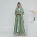 Floral Patchwork Cardigan & Scarf Set - Elegant Long Sleeve Blouse With 3D Embroidery, Office Chic & Casual Wear (Green, S/M/L/XL)_ecoleips.com