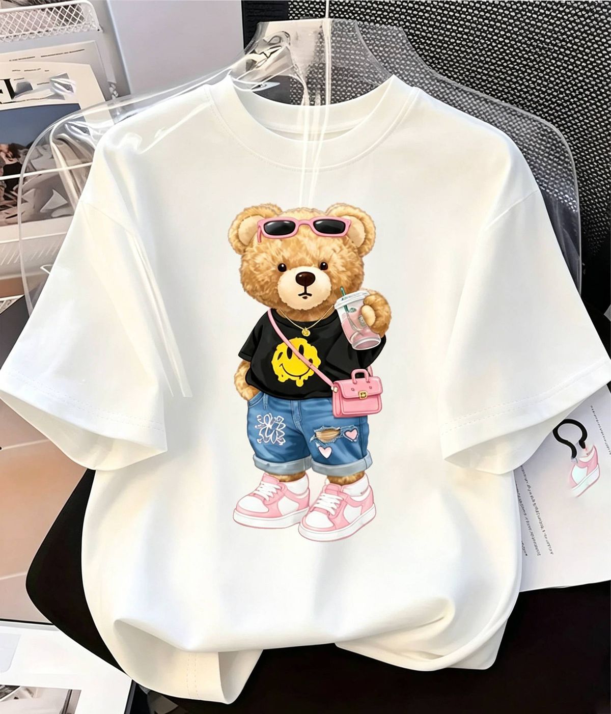 2026 Summer Fashion T-Shirt Trendy Loose Fit Casual Short Sleeve Printed Top_ecoleips.com