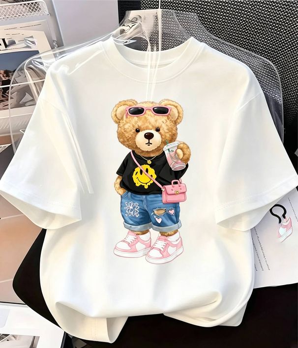 2026 Summer Fashion T-Shirt Trendy Loose Fit Casual Short Sleeve Printed Top_ecoleips.com