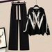 Women’s Clothing Autumn salt light luxury suit for women new style meat covering college style hooded knitted sweater wide leg pants two piece suit_ecoleips.com