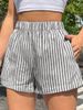 2025s 2025 Fashion Outdoor Vertical Striped Mid-Waist Wide-Leg Pants Beach Summer Women's Ultra-Short Shorts_ecoleips.com