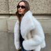 Women’s Faux Fox Fur Coat – Oversized Luxe Winter Coat With Plush Collar | Ethical Fashion Statement In 5 Colors_ecoleips.com