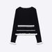 Fashion Contrasting Color Long-sleeved Laminated Decorative Knitted Sweater_ecoleips.com