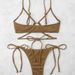 Women's Clothing Swimsuit Women's Summer New Sexy Ins Bikini Suit Solid Color Lace Up Durable Backless Swimsuit_ecoleips.com