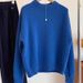 girl Lazy Style Klein Blue Sweater Women, New Soft Loose Knitted Korean Fashion Round Neck Pullover Top For Autumn And Winter_ecoleips.com