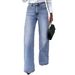 Women's Clothing Vintage Wash Denim Jeans For Women – Multi-Button Detail Straight Leg (S-XXL)_ecoleips.com