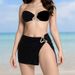 Women's Sexy Strapless Bikini Set Metallic Accent 3-Piece Sporty And Stylish Swimwear with Cover-Up_ecoleips.com