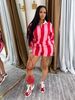 Women's Clothing Spring And Summer New Sports Leisure Fashion Striped Lapel Top High Waist Shorts Suit_ecoleips.com