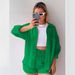 Women's Clothing Two Piece Suit Wrinkled Lapel Long Sleeved Shirt High Waist Drawstring Shorts_ecoleips.com