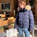 Women's Winter Puffer Jacket With Detachable Faux Fur Hood – Oversized Short Coat, Thickened Polyester Quilted Outerwear For Cold Weather_ecoleips.com