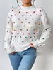"Women's Colorful Yarn Ball Knit Sweater, Soft & Cozy Pullover, European Style Fashion, Casual Winter Wear, S/M/L/XL"_ecoleips.com