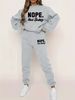 Women's Autumn And Winter Hip-hop Casual Street Letter Pattern Printed Round Neck Sports Shirt+sports Pants Set-576_ecoleips.com