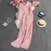 Embroidered Blouse & High-Waisted Wide Leg Pants Set – Casual Elegance For Autumn (Blush/Pink/White/Black/Red, One Size Fits Most)_ecoleips.com