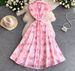Youthful French Style Embroidered Print Dress With Raglan Sleeves Button Down Waist Cinching Long Light Luxury Summer Dress_ecoleips.com