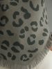 Women Soft Skin-Friendly Breathable Leopard Knit Tank Top Turtleneck Sleeveless Loose Fringe Hem Knit Vest_ecoleips.com