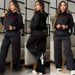 Women's Fashion Casual Sports Sweatshirt Set Two Piece Hooded Crop Top Wide Leg Pants European American Style_ecoleips.com