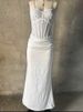 Mozision White Lace Corset Satin Sexy Maxi Dress Women Elegant Strapless Sleeveless Backless Bodycon Club Party Long Dresses_ecoleips.com
