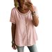 Women's Clothing Women's Patchwork Hollowed Out Lace Top T-Shirt Spring/Summer Comfortable Casual Wrinkle Free_ecoleips.com