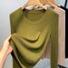 Knitted Base Shirt For Women 2025 New European Style Women's Wide Edge Round Neck Pullover Sweater Stretchy Inner Layer_ecoleips.com