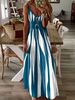 Summer Casual Printed Long Dress V Neck Sleeveless Women's Clothing European American Style Bestseller 2025_ecoleips.com