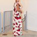 Women's Clothing Backless Pleated Temperament Long Dress Fashionable Printing Elegant Mid Waist Slim Hip Skirt_ecoleips.com