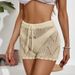 Women's Clothing New Crocheted Hollow Beach Shorts Drawstring_ecoleips.com
