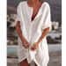 Verve Women's Shirt Multi-color Multi-size Mid-length Loose Solid Color Short Sleeve Blouse For Women_ecoleips.com