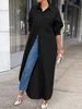 Women's Clothing Autumn And Winter New Fashion Casual Solid Color Long Shirt Coat Dress_ecoleips.com