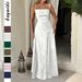 Women's Elegant Strapless Maxi Dress Flowy A-Line Evening Gown for Vacation And Parties 8 Colors S XL_ecoleips.com