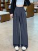 K New Women's Suit Pants With A High-end Feel And A Slimming Effect. Casual Pants With High Waist, Straight Leg, And Wide Leg_ecoleips.com