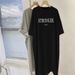 Summer Oversized Loose Dress Women 2025 New Simple Casual Letter Printed Short Sleeved Dress_ecoleips.com
