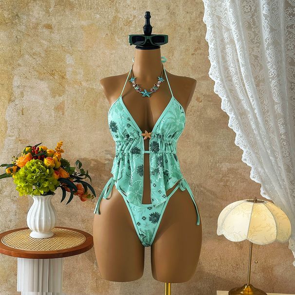 Sequin Floral Bikini Set: Sexy Two-Piece Swimsuit With Shimmering Embroidery For Beach & Pool Vacations_ecoleips.com