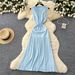 French Style Elegant Beaded Sleeveless Dress For Women, Summer Slim Knitted Vest Long Dress_ecoleips.com