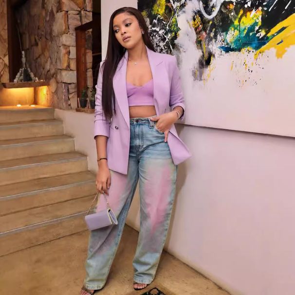 Women's Clothing Women's Trendy Blush Straight Leg Washed Jeans Fashionable For Formal & Casual For Women_ecoleips.com
