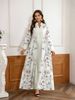 Women's Long Robe With Print And Beads, Plus Size Dress, Fashionable Outerwear, Elegant And Stylish, Perfect For Special Occasions_ecoleips.com