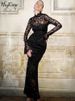 Hugcitar Black Long Sleeve Zip Up Patchwork Mesh Sexy Bodycon Maxi Dress 2024 Spring Women Fashion Outfits Festival Night Club_ecoleips.com