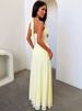 Mozision Halterneck Mesh Backless Sexy Maxi Dress Women Elegant Off-shoulder Sleeveless Bodycon Ruched Club Party Long Dress_ecoleips.com