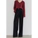 Black Wide-Leg Suit Autumn Winter Women New Zipper High Waist Straight Petite Draped Commuting Slimming Long Pants_ecoleips.com