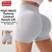 High-Waisted Non-Slip Seamless Sports Shorts For Women Peach Shaped Running Tight Fitting Yoga Fitness Three Quarter Length Pants_ecoleips.com
